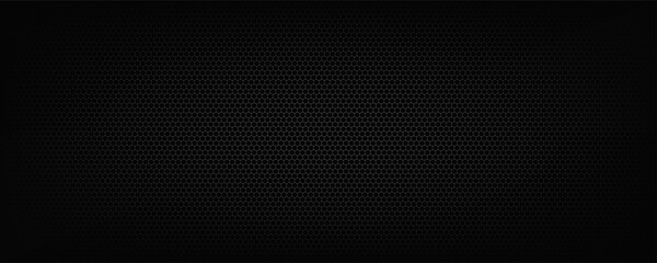 Obraz premium Dark metal diamond mesh grid background. Seamless vector illustration of black perforated steel grating sheet with rhombus holes for industrial technology and engineering design.