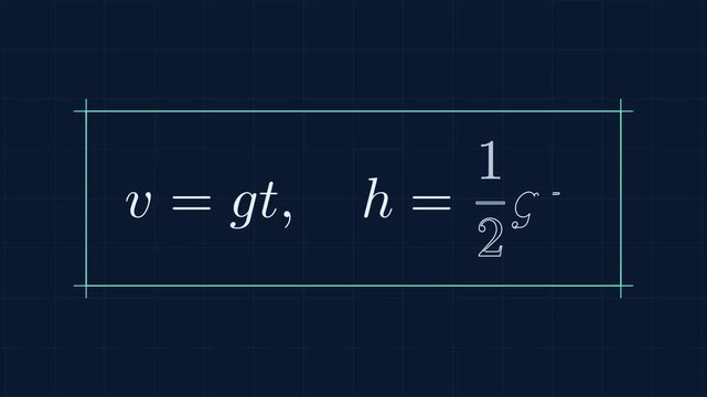 Free Fall Motion Physics Formula