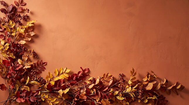 A warm and inviting thanksgiving scene featuring autumnal colors and a blurred harvest themed decorative border