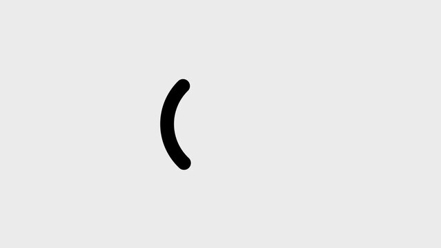 A thin black curved line resembling a parenthesis or a crescent shape, positioned on the left side of a light gray background, suggesting a simple abstract or a partial loading symbol