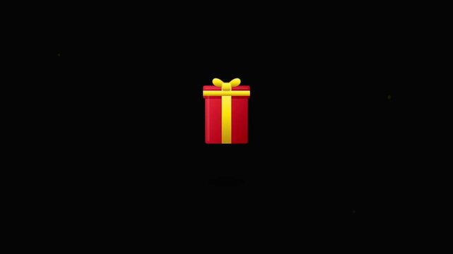 bouncing gift box celebration icon vector animation