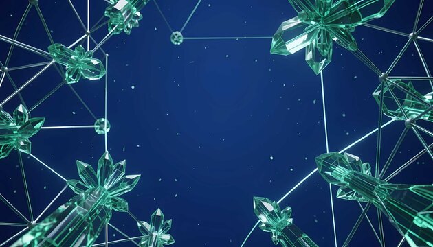 Futuristic emerald crystal network representing advanced computing and digital infrastructure