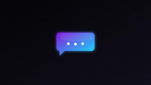 bouncing purple message chat bubble animation