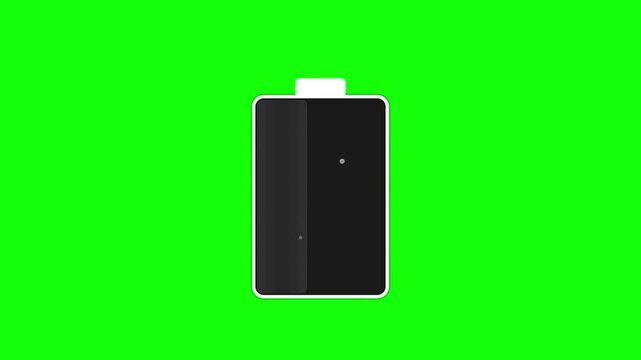 charging battery icon green energy level animation