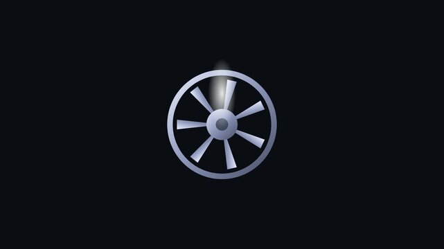 Shiny alloy wheel rim spinning in 3D render, glossy metallic car rim animation