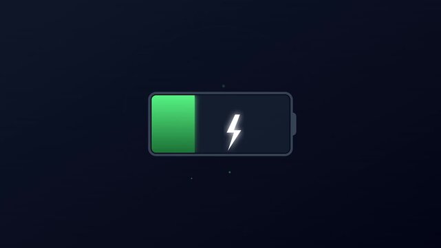 charging battery energy vector icon animation graphic