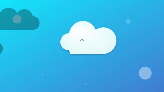 clean cloud weather upload vector icon animation