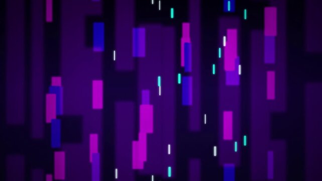 Digital data stream vertical falling shapes seamless loop motion