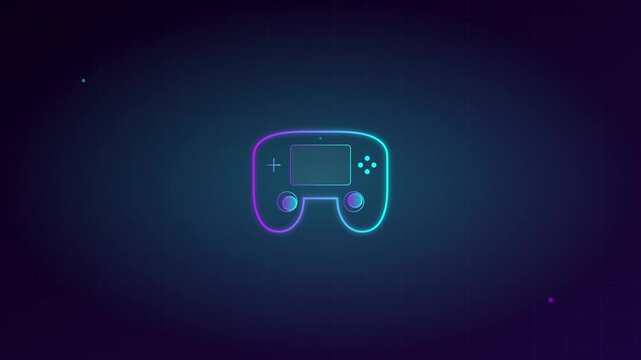 Cyber Game Controller Icon Joystick Motion Graphic