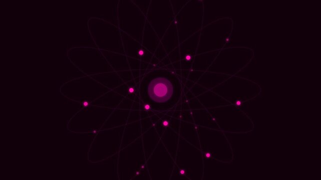 Nucleus Pink Premium Quantum Atomic Orbitals Background - 4K Seamless Loop