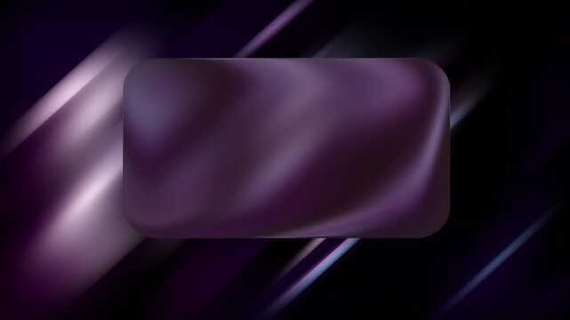 Abstract glassmorphism rounded rectangle frame with glowing purple and white diagonal light streaks
