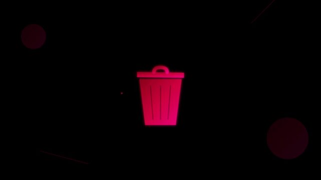 Delete Trash Can Icon Modern Red Utility Animation