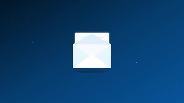 digital envelope mail message vector icon animation