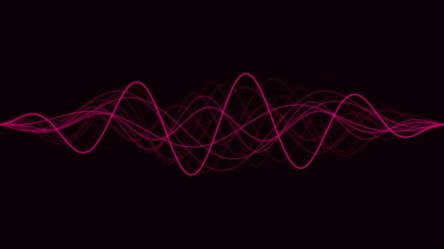 Energy Pink Premium Quantum Probability Waves Background - 4K Seamless Loop