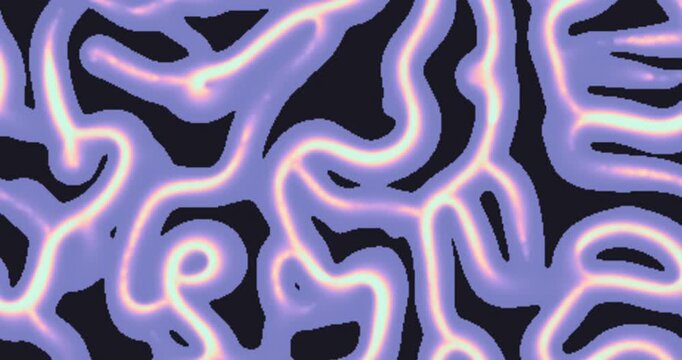Seamless looping abstract pastel purple and pink glowing organic curves pattern
