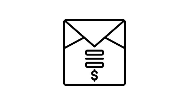 Money envelope icon, isolated on transparent background