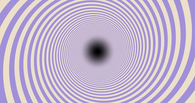 Concentric spiral rings in lavender and beige converging toward dark center