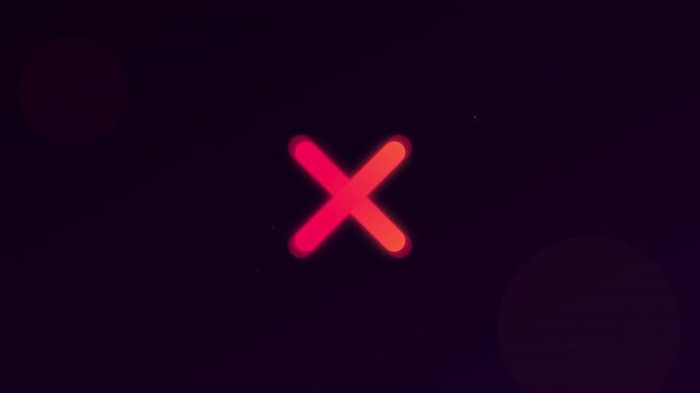 error cross cancel animation vibrant red and pink