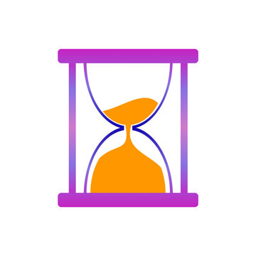 Gradient hourglass vector icon representing time management and waiting concept