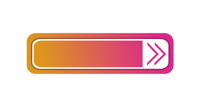 Blank gradient web button with arrow icon for custom text design
