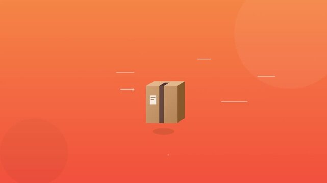Fast Delivery Shipping Package Box Vector Animation