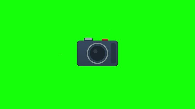 flashing camera shutter icon on green screen