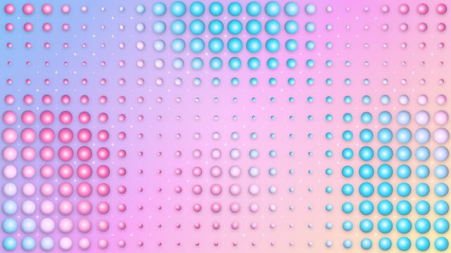 Abstract digital background with a grid of glowing colorful circular dots