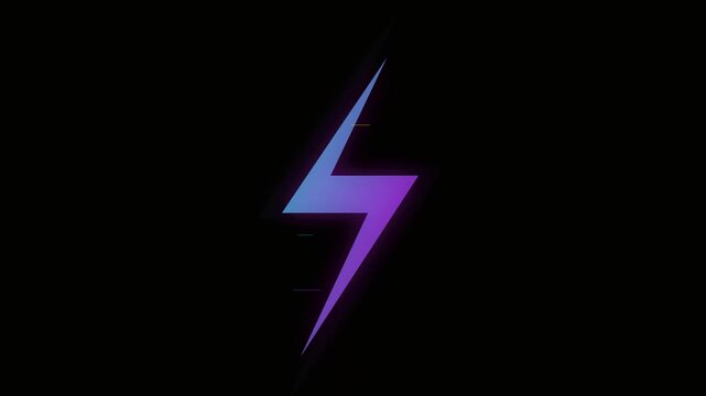 flashing lightning zap icon yellow black screen