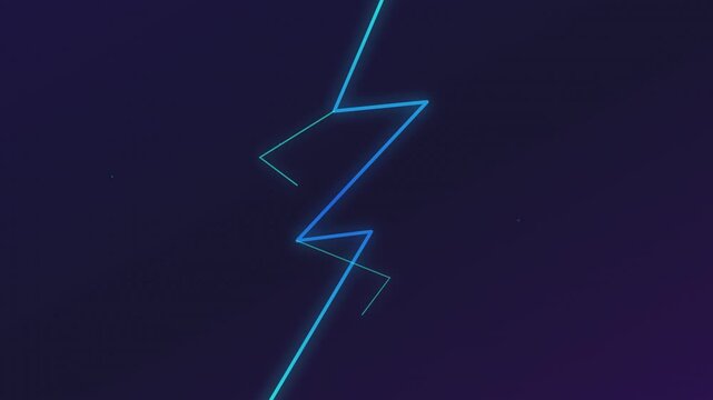 flickering blue lightning bolt energy vector loop