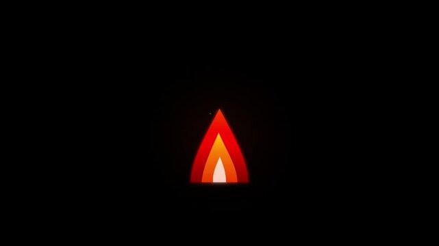 flickering fire flame icon vibrant black screen