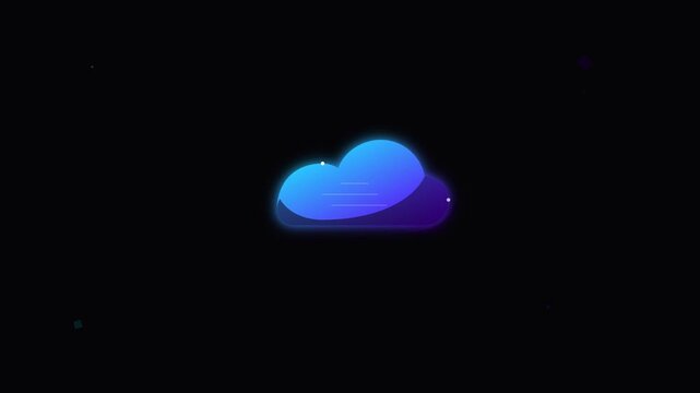 floating cloud computing icon flat tech design