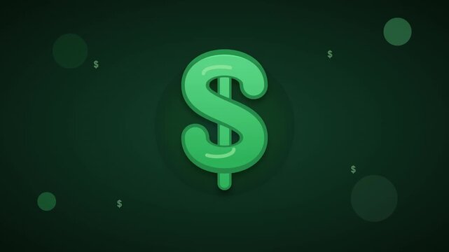 Floating Green Dollar Sign Money Cash Animation