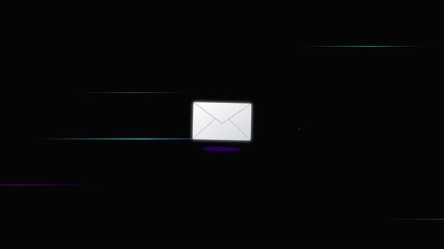 flying mail envelope vector icon animation overlay