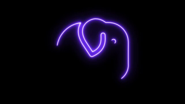 Abstract purple glowing neon corner frame line on a dark background.
