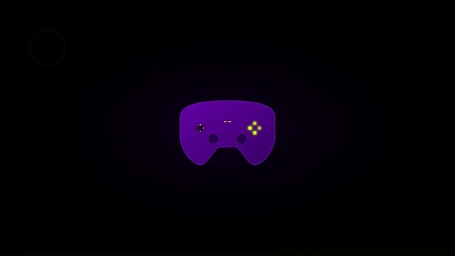 gaming controller gamepad icon purple lime retro tech