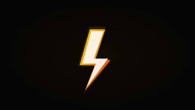 glowing electric bolt icon energy power animation