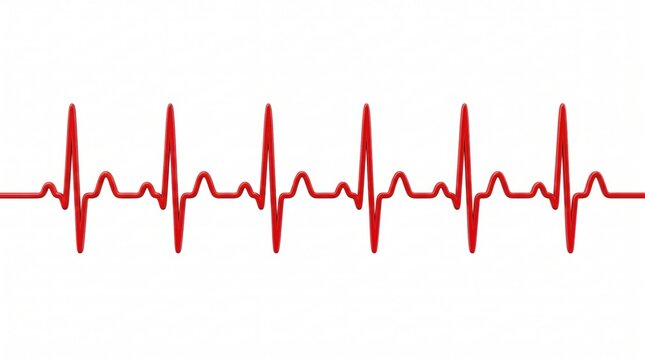 Red heart beat pulse line showing a normal human heart rhythm frequency