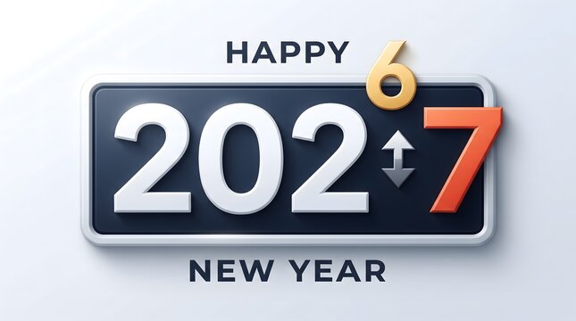 Stylized numerals two zero two seven with upward pointing arrows a vector illustration