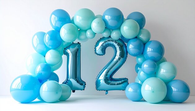 Elegant pastel pink and lavender balloon arch celebrating an 11th birthday or anniversary with glossy numerical balloons