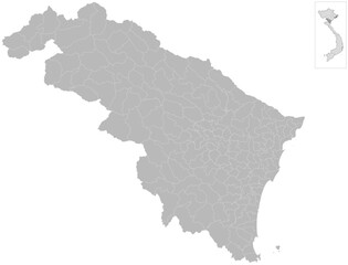 Obraz premium Thanh Hoa, Vietnam – administrative vector map with ward and commune boundaries (2026, Web Mercator projection, PPT-compatible & fully editable)