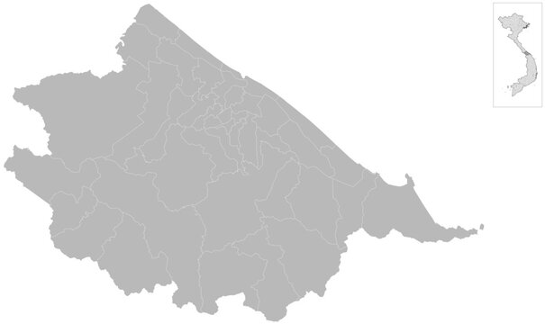 Hue, Vietnam &ndash; administrative vector map with ward and commune boundaries (2026, Web Mercator projection, PPT-compatible & fully editable)