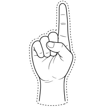 Number 0&ndash;5 & Common Hand Sign Coloring Pages | Printable Hand Gesture Cutouts Featuring Counting Fingers, Pointing, Thumbs Up, OK, Peace, Love & Everyday Hand Signs with Dashed Cut Lines for Crafts