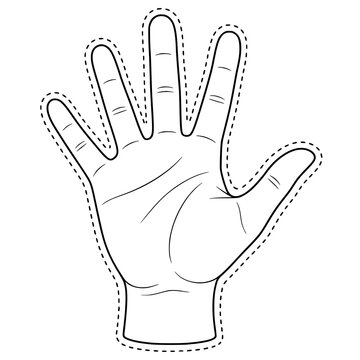 Number 0&ndash;5 & Common Hand Sign Coloring Pages | Printable Hand Gesture Cutouts Featuring Counting Fingers, Pointing, Thumbs Up, OK, Peace, Love & Everyday Hand Signs with Dashed Cut Lines for Crafts