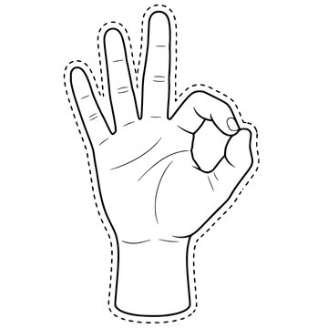 Number 0&ndash;5 & Common Hand Sign Coloring Pages | Printable Hand Gesture Cutouts Featuring Counting Fingers, Pointing, Thumbs Up, OK, Peace, Love & Everyday Hand Signs with Dashed Cut Lines for Crafts
