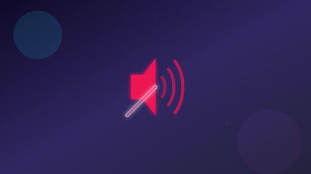 High Contrast Red Mute Speaker Volume Vector Animation