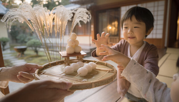 お月見どろぼう、月見団子をもらう子どもたちの風習