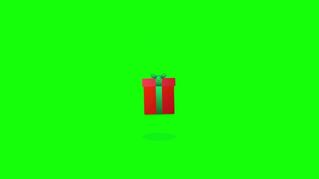 jumping gift box vector icon animation overlay