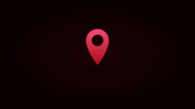 location map pin bounce animation vibrant red palette