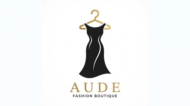 Fashion boutique logo with dress and hanger