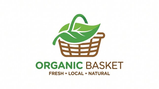 Organic Fresh Produce Basket Logo